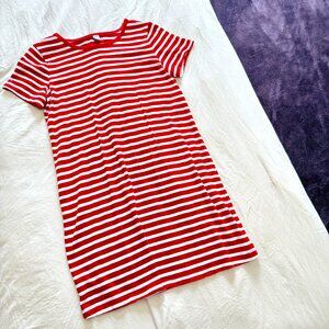 OLD NAVY red and white striped t-shirt dress. Size L